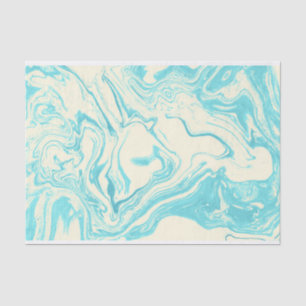 Cool Marble Design in Turquoise and Cream Tissue Paper