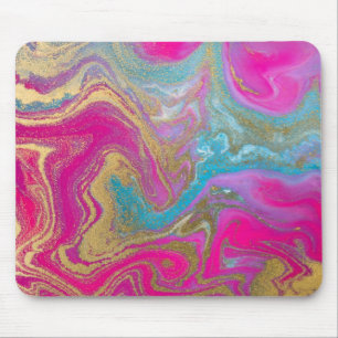 Cool Marble Gold Glitter Colourful Mouse Mat