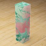Cool Marble | Lovely Pastel Coral and Green Ombre Wine Box<br><div class="desc">Bright rich and vibrant palette featuring a colourful unicorn-inspired marble textured watercolor gradient in a radiant turquoise blue and pink ombre with lavender purple. This hand-painted gradient adds the perfect pop of colour. From the "Modern Watercolor Marbles" collection, this design features abstract fluid swirls creating a cool pattern accented by...</div>