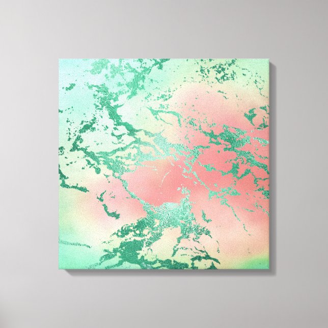 Cool Marble | Lovely Pastel Purple Blue Pink Ombre Canvas Print (Front)
