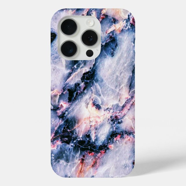 Cool Marble Texture blue pink white Case-Mate iPhone Case (Back)