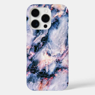 Cool Marble Texture blue pink white iPhone 16 Pro Case