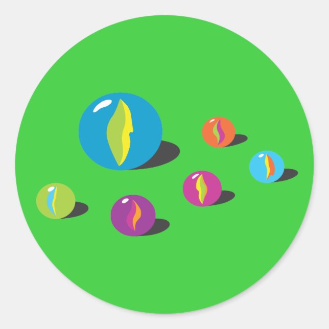 Cool Marbles Classic Round Sticker (Front)