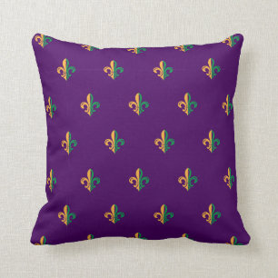 Cool Mardi Gras Fleur de Lis Cushion