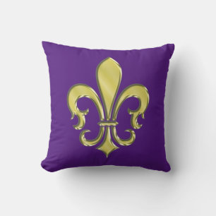 Cool Mardi Gras Fleur de Lis Design Cushion