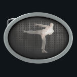 Cool Martial Arts Belt Buckle<br><div class="desc">Cool grunge industrial metal look martial arts karate kickboxing taekwondo kick "Tae Kwan Do" design. Great for gifts! Available on tee shirts, smart phone cases, mousepads, keychains, posters, cards, electronic covers, computer laptop / notebook sleeves, caps, mugs, and more! Visit our site for a custom gift case for Samsung Galaxy...</div>