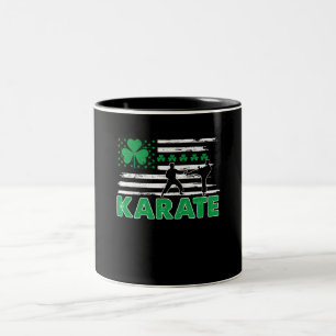 Cool Martial Arts Karate Kicking Two-Tone Coffee Mug