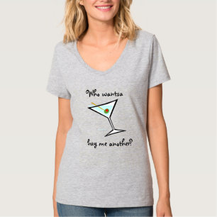 Cool Martini and Pimento Olive Bachelorette Funny  T-Shirt