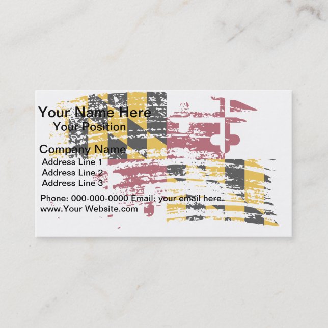 Cool Marylander flag design Business Card (Front)