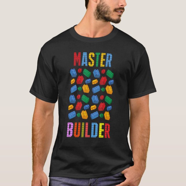 Cool Master Builder  Building Blocks Master Builde T-Shirt (Front)