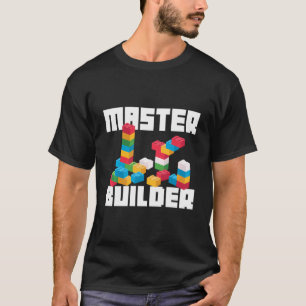 Cool Master Builder Funny Building Blocks Gift Men T-Shirt
