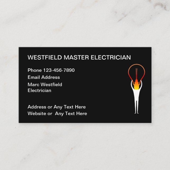 Cool Master Electrician Business Cards (Front)