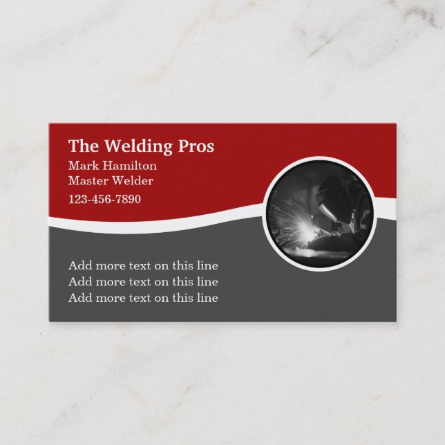 Cool Master Welding Construction Business Card (Front)