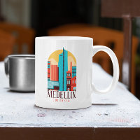Cool Medellin Colombia Vintage Cityscape
