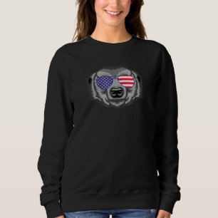 Cool Meerkat Wearing Usa Flag Sunglasses Us Americ Sweatshirt