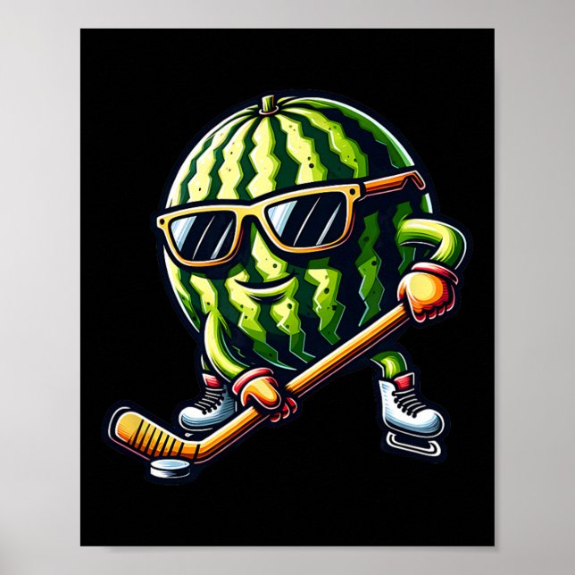 Cool Melon Ice Hockey Fun  Poster (Front)