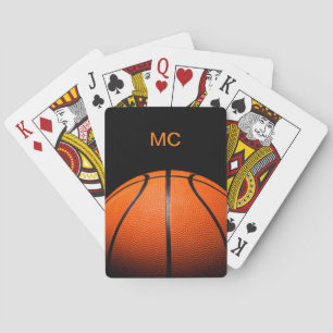 Cool Men's Basketball Monogram Playing Cards