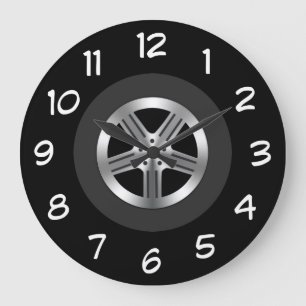 Cool Men's Car Tire Theme Man Cave Wall Clocks