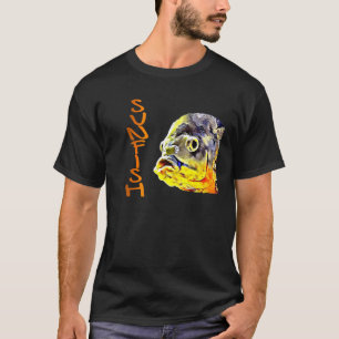 Cool Mens Graphic Oil Painted Design Sunfish Fish T-Shirt