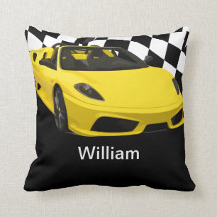 Cool Men's Monogram Car Theme Cushion