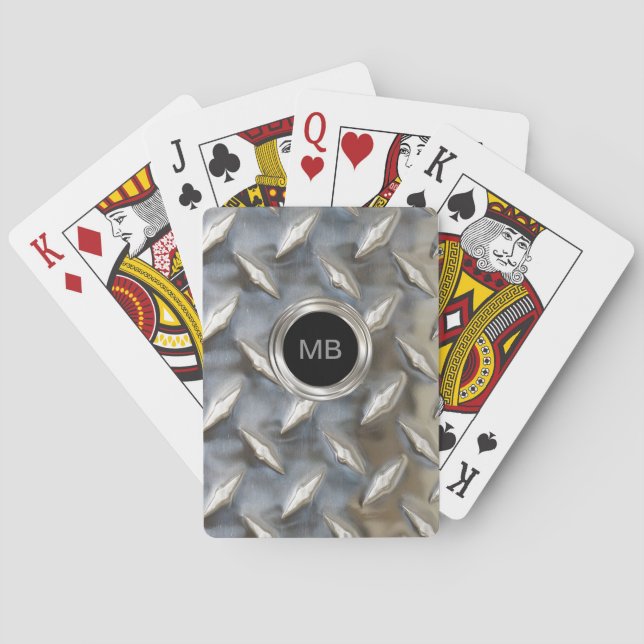 Cool Men's Monogram Deck Playing Cards (Back)