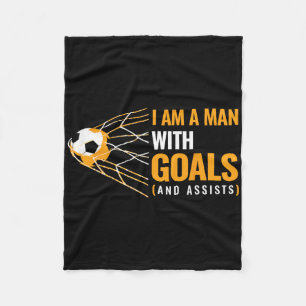 Cool Mens Motivational Goals I Am A Man With Goals Fleece Blanket