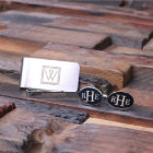 Cool Men's Set w/ Tie Bar, Money Clip & Cufflinks