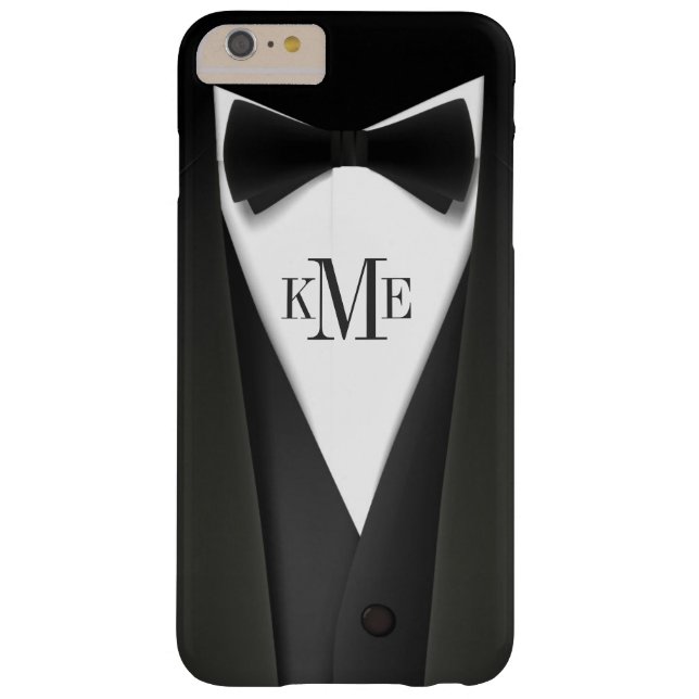 Cool Mens Tuxedo Suit Pattern - Manly Monogram Case-Mate iPhone Case (Back)
