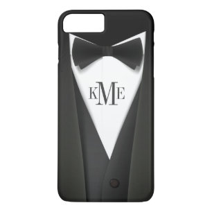 Cool Mens Tuxedo Suit Pattern - Manly Monogram iPhone 8 Plus/7 Plus Case
