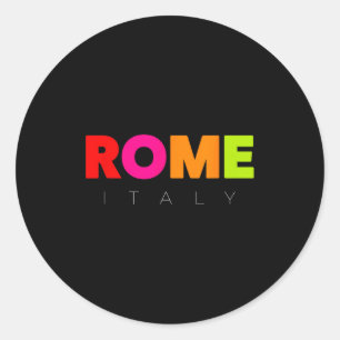 Cool Men's Women's Kids Colorful Rome Italy Graphi Classic Round Sticker
