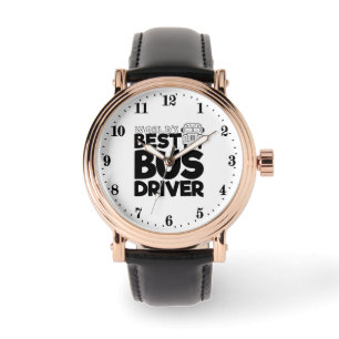 Cool mens world's best bus driver word art watch