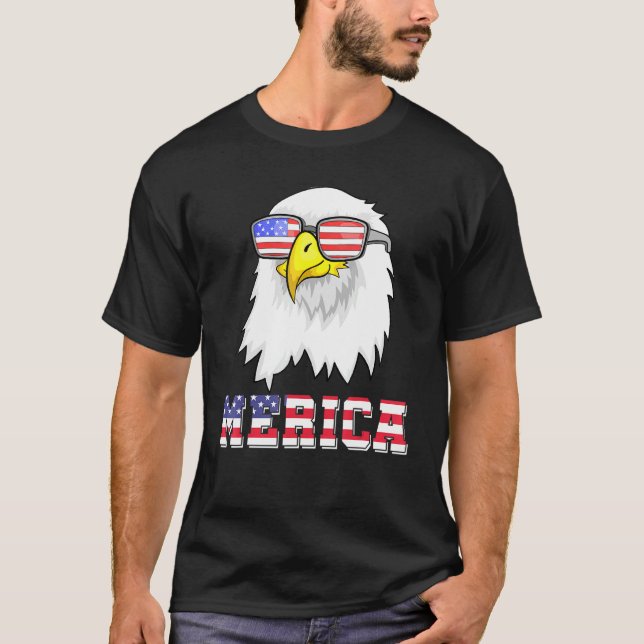 Cool Merica Us Flag Sunglasses Patriot American Ba T-Shirt (Front)