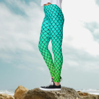 Cool Mermaid Aqua Blue Gradient Fish Scale Pattern