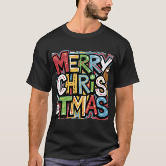 Cool Merry Christmas Text Graffiti Art T-Shirt