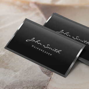 Cool Metal Border Hairdresser Business Card