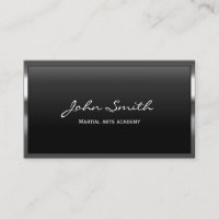 Cool Metal Border Martial Arts Business Card