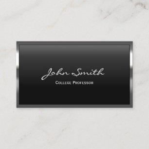 Cool Metal Border Professor Business Card