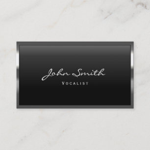 Cool Metal Border Vocalist Business Card