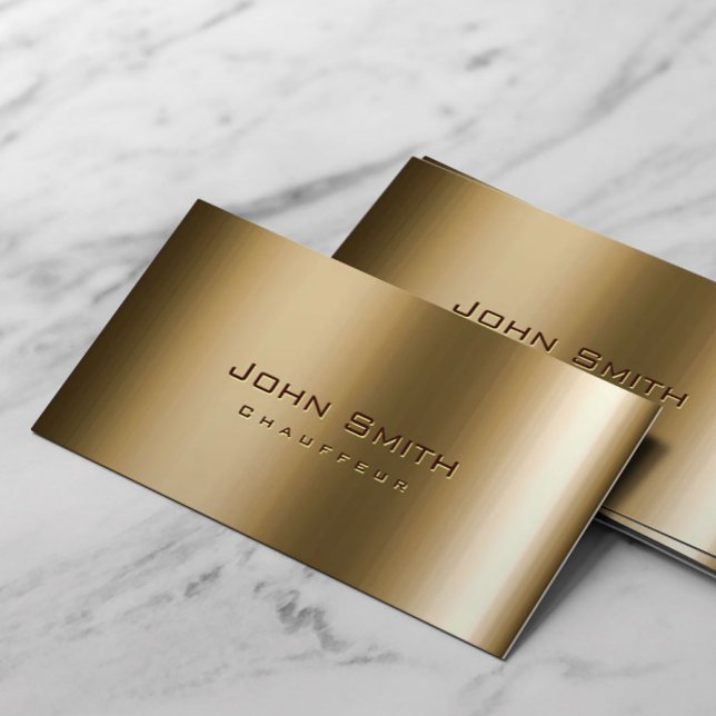 Cool Metal Bronze Chauffeur Professional Driver Business Card (Creator Uploaded)