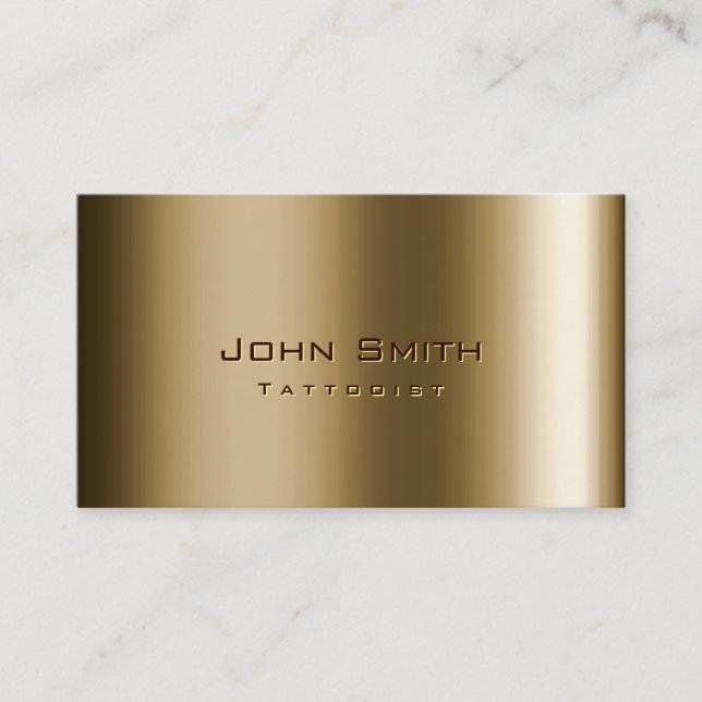 Cool Metal Bronze Tattoo Art Business Card (Front)