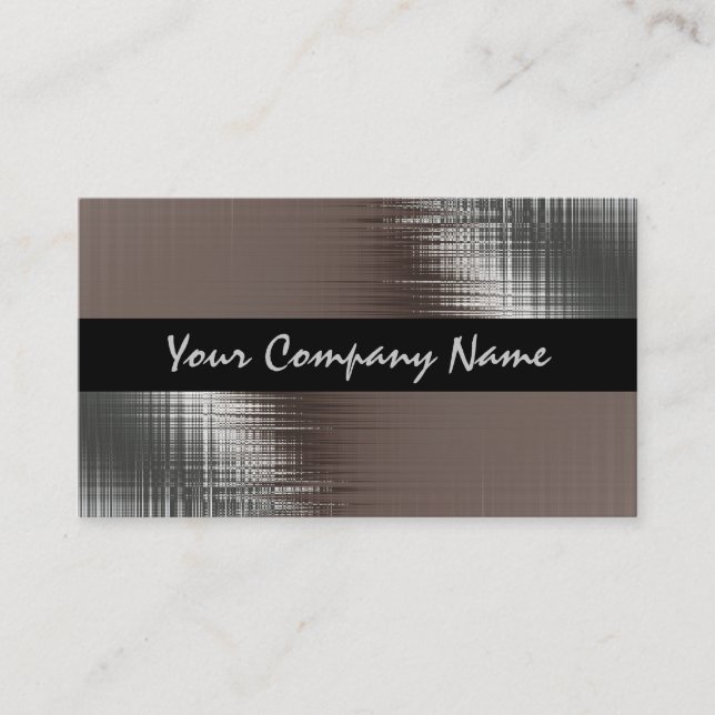 Cool Metal Look On Black Business Cards (Front)