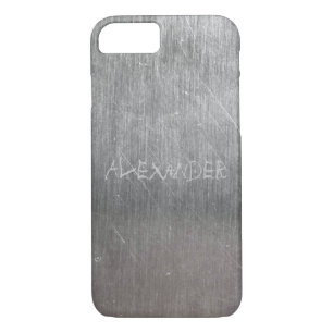 Cool Metal Texture with engraved Name iPhone 8/7 Case