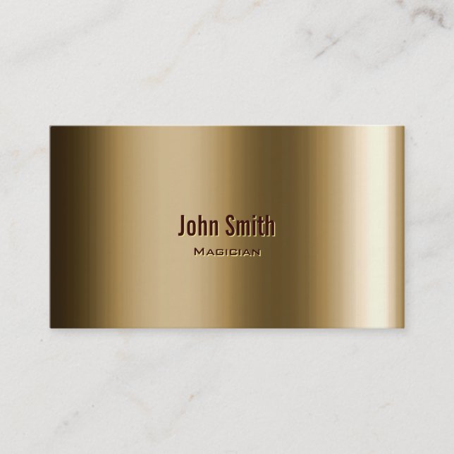 Cool Metallic Bronze Magician Business Card (Front)