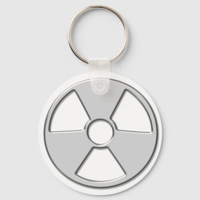 Cool Metallic Radioactive Radiation Symbol Key Ring (Front)