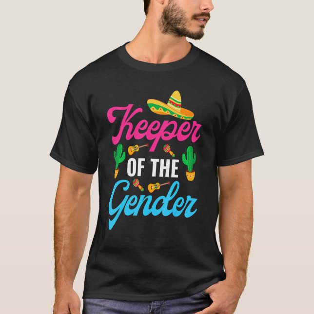 Cool Mexican Gender Reveal Baby Fiesta T-Shirt (Front)