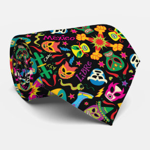 Cool Mexican wrestlers ready to fight and have fun Tie