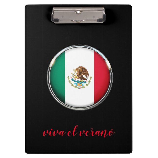 Cool Mexico Flag Design Clipboard (Front)