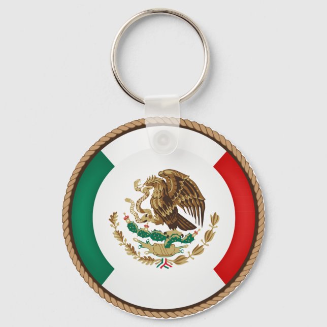 Cool Mexico Flag Seal Key Ring (Front)