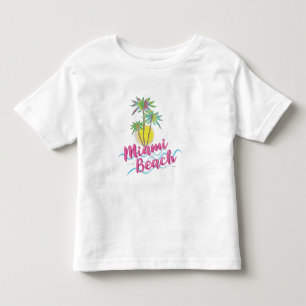 Cool Miami Beach, Florida Palm Trees Graphic Toddler T-Shirt