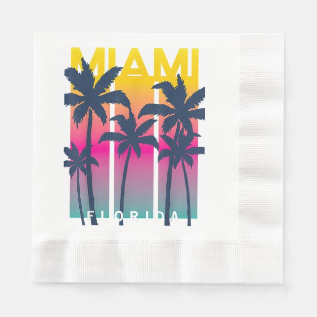Cool Miami Florida Graphic Design Tees, I Love Mia Napkin (Front)